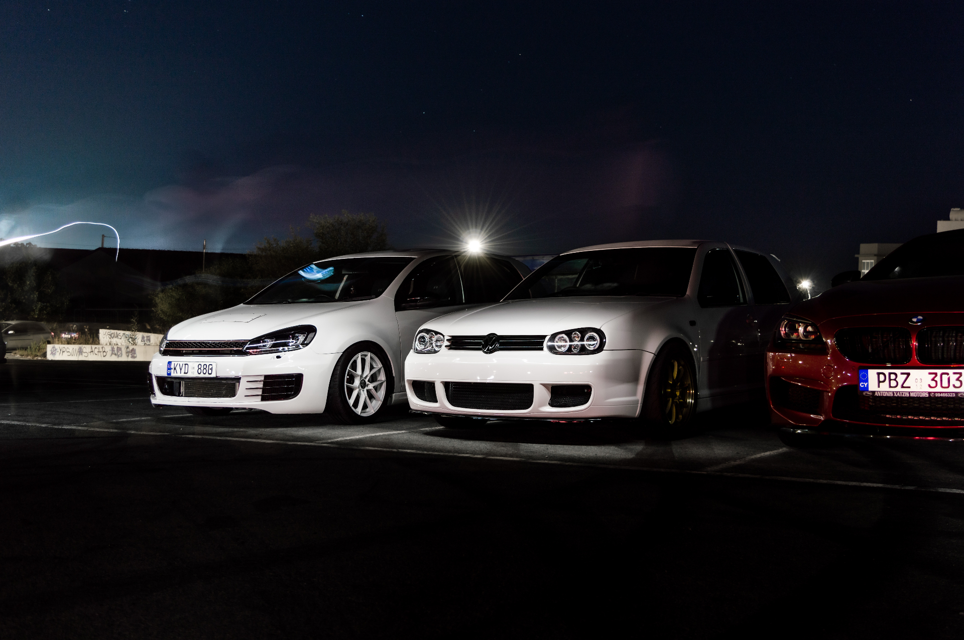 Tuned VAG vehicles at night